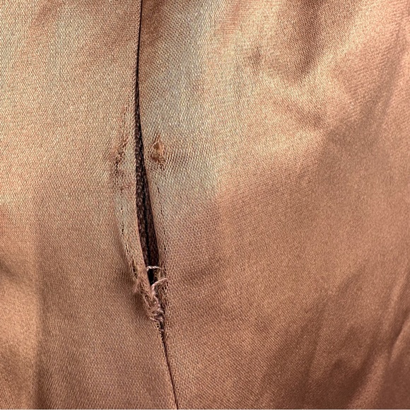 Nonchalant Revolve Pascale Satin Wide Leg Chocolate Brown Pants Women Size Small - Picture 7 of 7